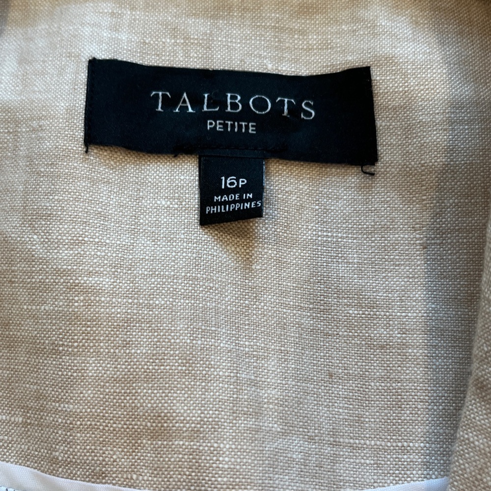 Talbots Light Beige Linen Single-Button Blazer - image 2